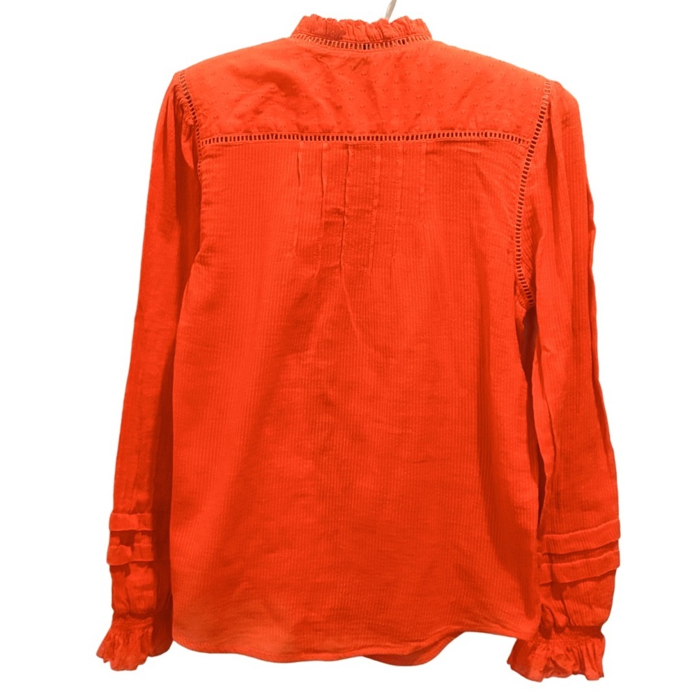Faherty Coral Button-Front Ruffle-Trim Blouse - Picture 4 of 13